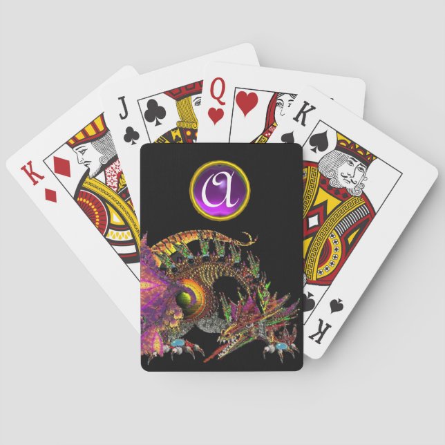 DRAGO/FANTASY GOLD DRAGON IN LILA UND SCHWARZ SPIELKARTEN (Rückseite)