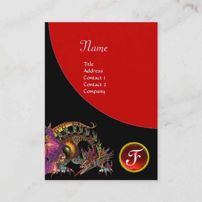 DRAGO GEM STONE MONOGRAM lila, schwarzer violetter Visitenkarte (Vorderseite)