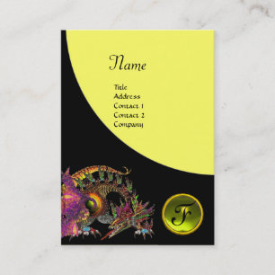 DRAGO GEM STONE MONOGRAM lila, schwarzer violetter Visitenkarte