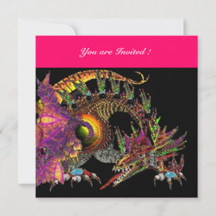 DRAGO violett lila schwarz rot pink Einladung