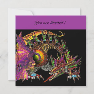 DRAGO violett schwarz Einladung