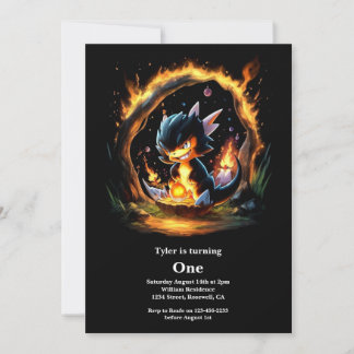 Dragon 1. Geburtstag Einladung