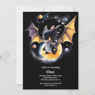 Dragon 1. Geburtstag Einladung