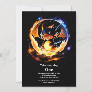 Dragon 1. Geburtstag Einladung