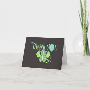 Dragon 1er anniversaire Carte de remerciements pli