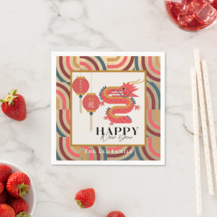 Dragon 2024 Gold Chinesischer Neujahrsfest Serviette