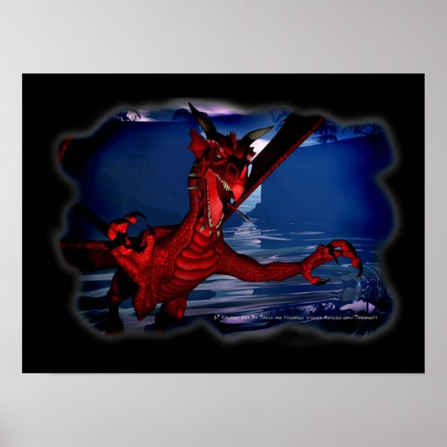 Dragon 3D Fantasy Art Poster (Vorne)