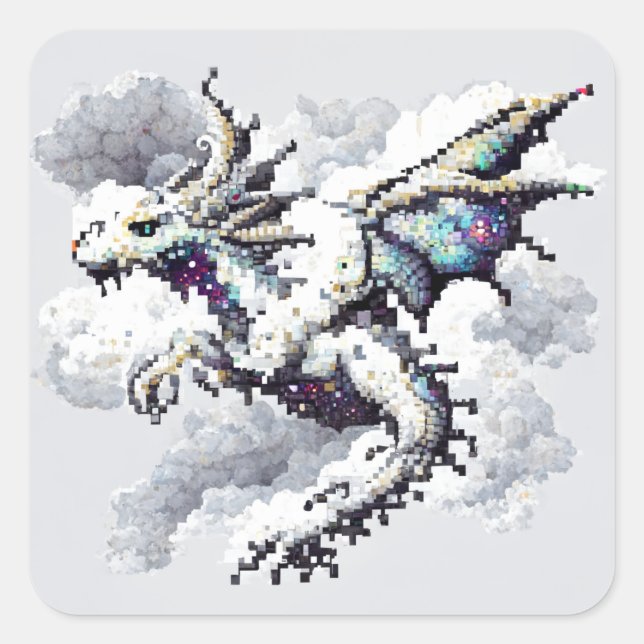 Dragon Air Elemental Quadratischer Aufkleber (Vorderseite)