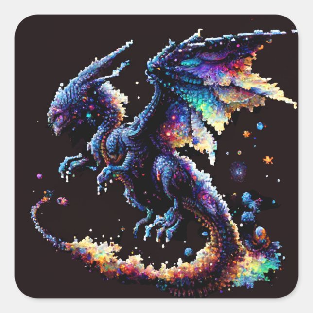 Dragon Air Elemental Quadratischer Aufkleber (Vorderseite)