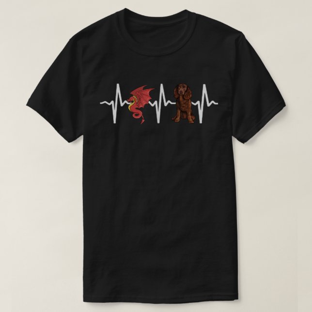 Dragon American Water Spaniel Heartbeat Dog Lover  T-Shirt (Design vorne)