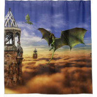 Dragon and Elf Fairy Sky Fantasy Landscape