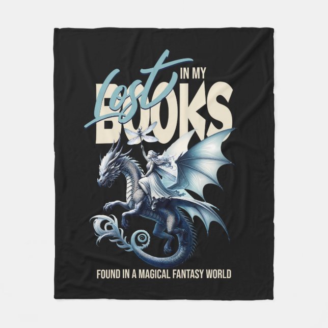 Dragon and Fairy & Fantasy - Buchliebhaber zitiere Fleecedecke (Vorderseite)