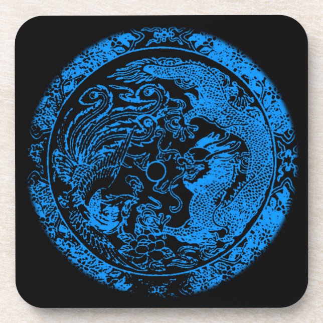Dragon and Phoenix Cork Coaster Untersetzer (Vorderseite)