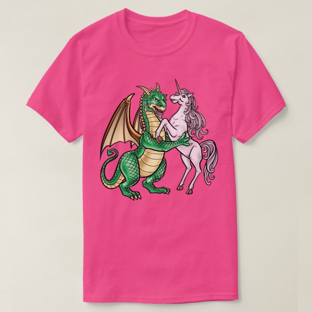 Dragon and Unicorn Dancing walzer music creature T-Shirt (Design vorne)