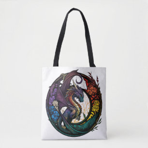 Dragon Animal Portrait Gestaltete Glas Wildlife Fr Tasche