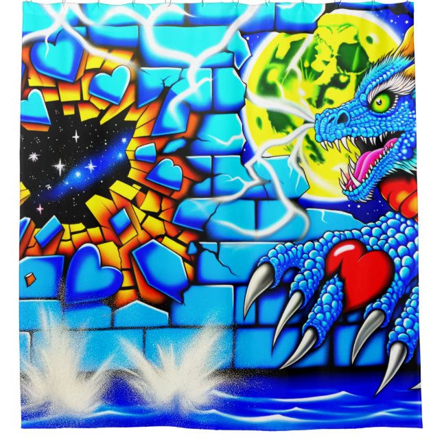 Dragon Artwork Duschvorhang (Vorderseite)