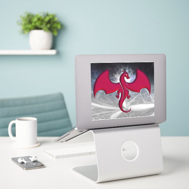 Dragon Aufkleber (Laptop auf Schreibtisch)
