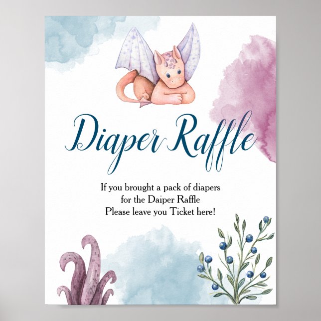 Dragon Baby Duft Windeln Raffle Poster-Zeichen Poster (Vorne)