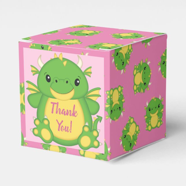 Dragon Baby Dusche Pink Geschenkschachtel (Vorderseite)