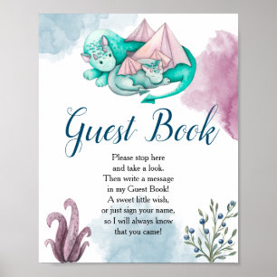 Dragon Baby Shooter Gästebuchsignatur Poster