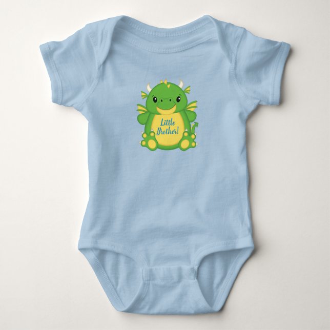 Dragon Baby Shower Blue Baby Strampler (Vorderseite)