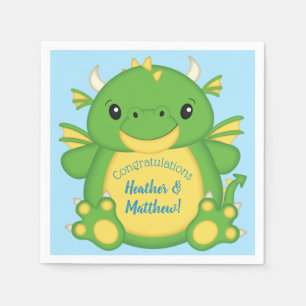 Dragon Baby Shower Blue Serviette
