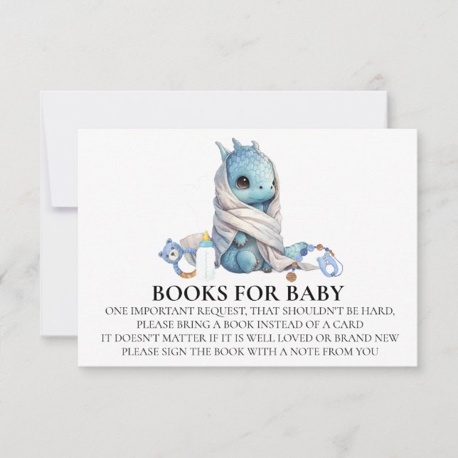 Dragon Baby Shower Book for Baby Einladung (Vorderseite)