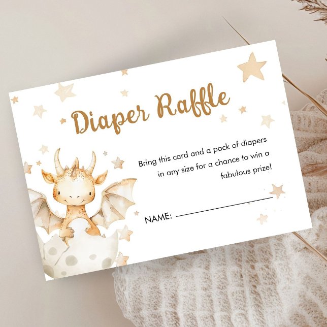 Dragon Baby Shower Niedlich Boho Diaper Raffle Begleitkarte (Von Creator hochgeladen)