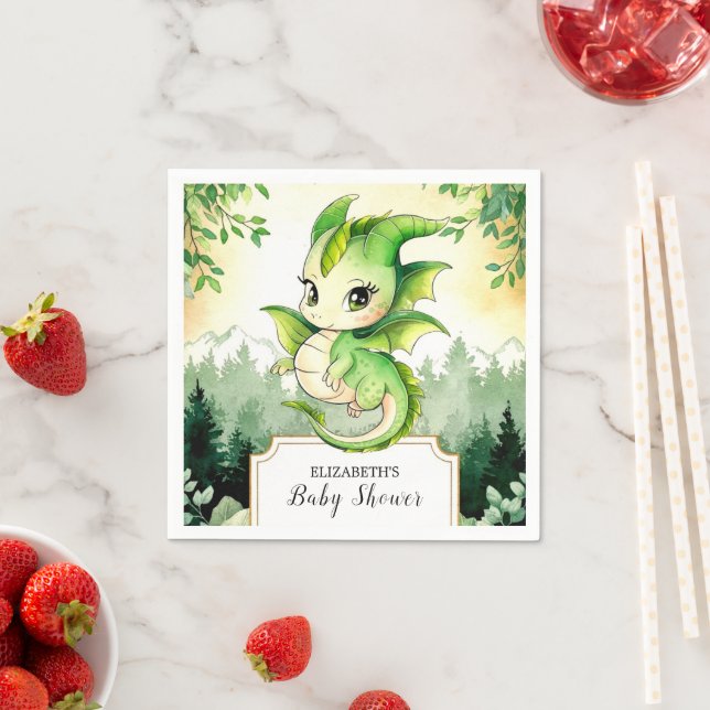 Dragon Baby Shower Serviette (Beispiel)