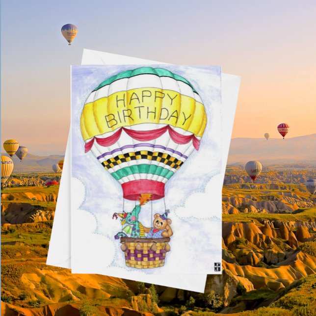 Dragon Balloon Geburtstagskarte Karte (Von Creator hochgeladen)