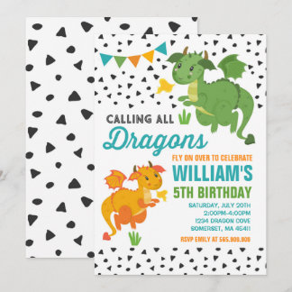 Dragon Birthday Einladung Ritter & Dragons Party