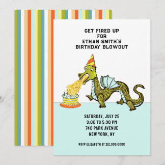 Dragon Birthday Party Einladung