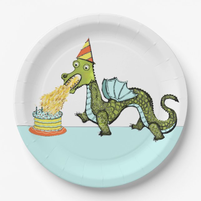 Dragon Birthday Party Pappteller (Vorderseite)