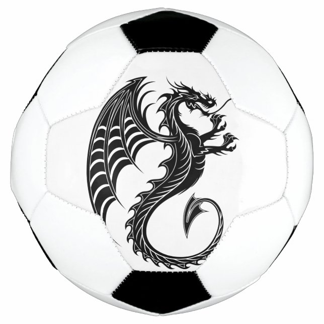 Dragon Black Shape Tattoo Style Fußball (Vorderseite)