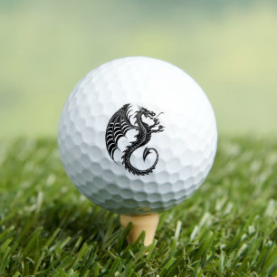 Dragon Black Shape Tattoo Style Golfball