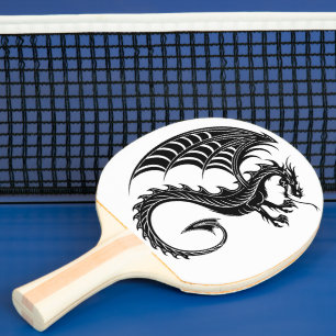 Dragon Black Shape Tattoo Style Tischtennis Schläger
