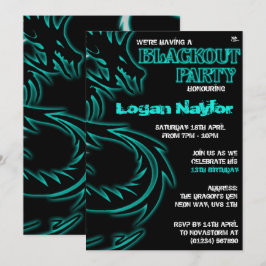 Dragon Blackout UV-Party Einladungen