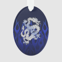Dragon Bleu dans Chrome Carbon course flammes