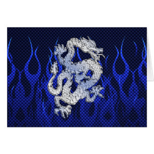 Dragon Bleu dans Chrome Carbon course flammes
