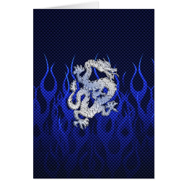 Dragon Bleu dans Chrome Styles de fibre de carbone (Devant)
