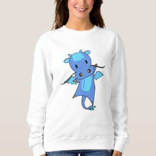 Dragon Blue Fairy Tale Fantasy Niedlicher Tiere Ki Sweatshirt
