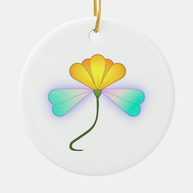 Dragon-Blume Keramik Ornament (Vorne)