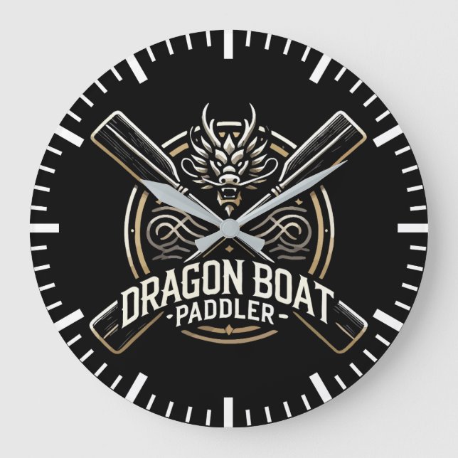 Dragon Boat Paddler, Dragon Boat Racing Motivation Große Wanduhr (Vorderseite)