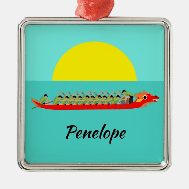 Dragon Boat Racing Ornament Aus Metall (Vorne)