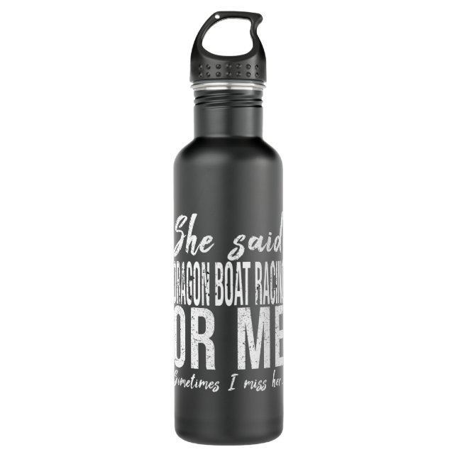 Dragon Boat Racing witzige Geschenkidee Edelstahlflasche (Vorderseite)