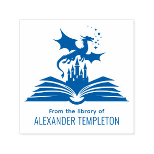 Dragon Book Castle "From the Library" Name Permastempel