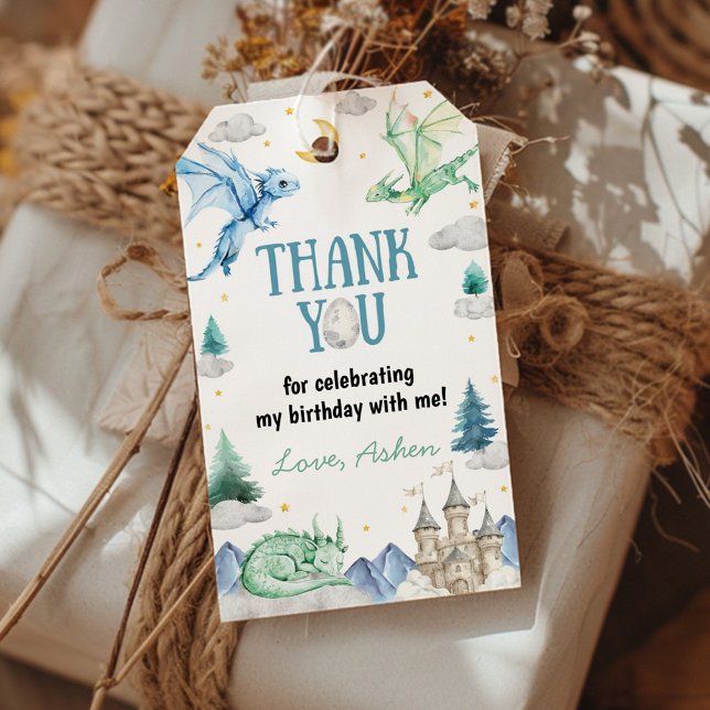 Dragon Boy Birthday Thank You Geschenkanhänger (Von Creator hochgeladen)