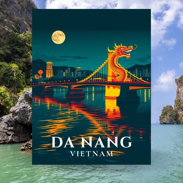 Dragon Bridge Da Nang Vietnam Travel Postkarte (Dragon Bridge Da Nang Vietnam Travel Postcard)