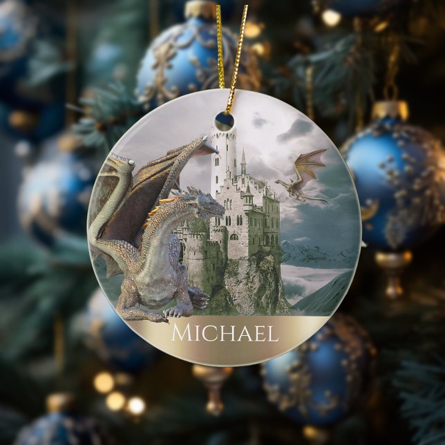 Dragon Bronze Burg Personalisiert Keramik Ornament (Von Creator hochgeladen)