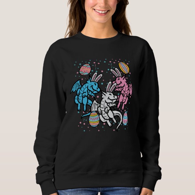 Dragon Bunnies Easter Eggs  Men Women Kids Teens Y Sweatshirt (Vorderseite)